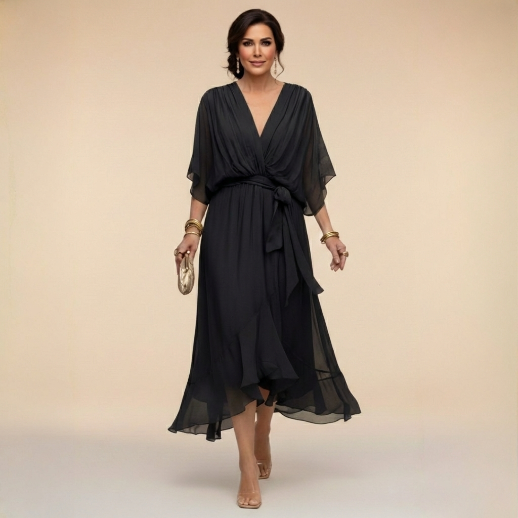 Eliana™ | Flowing Wrap Midi Dress