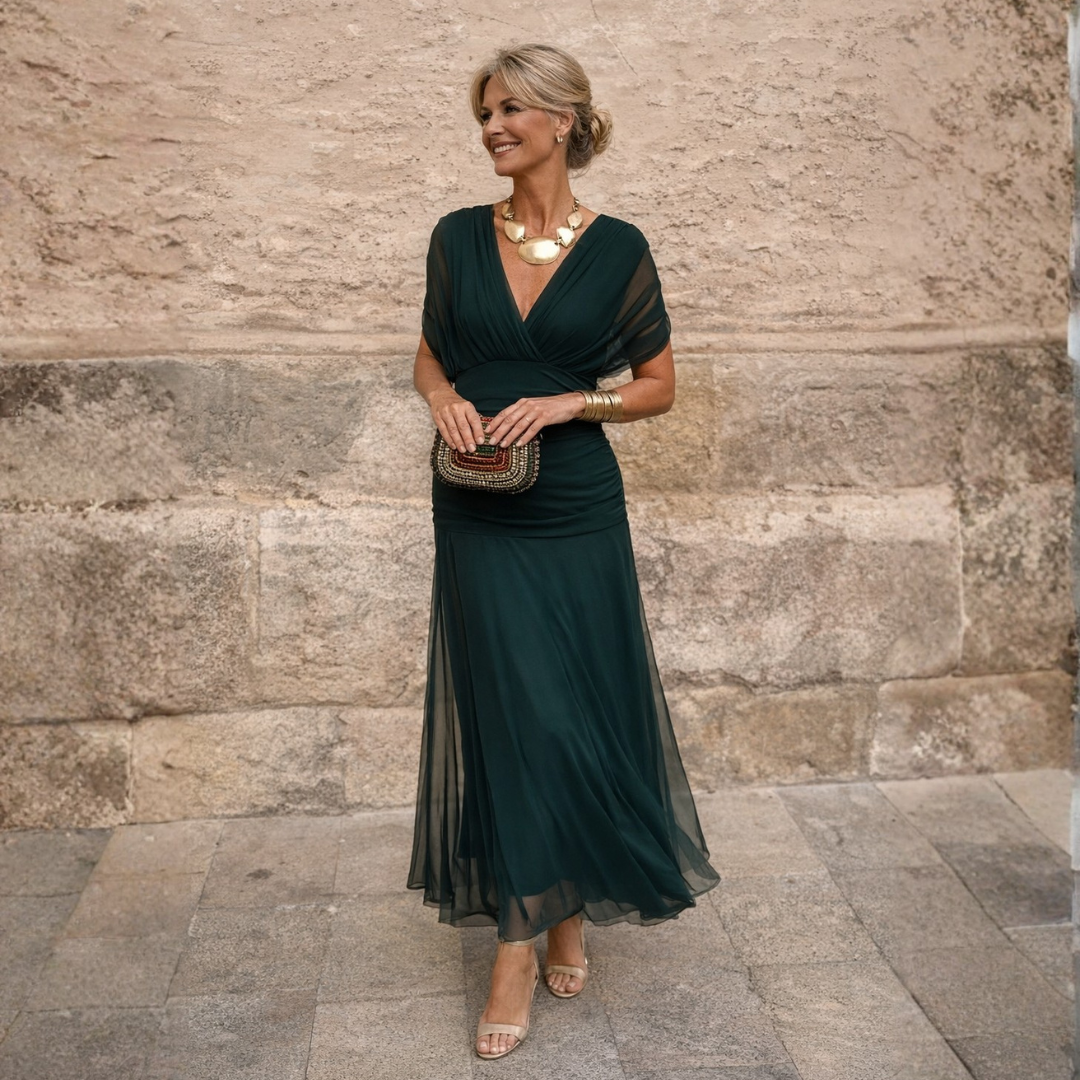 Victoria™ | Classic Wrap-Style Midi Dress