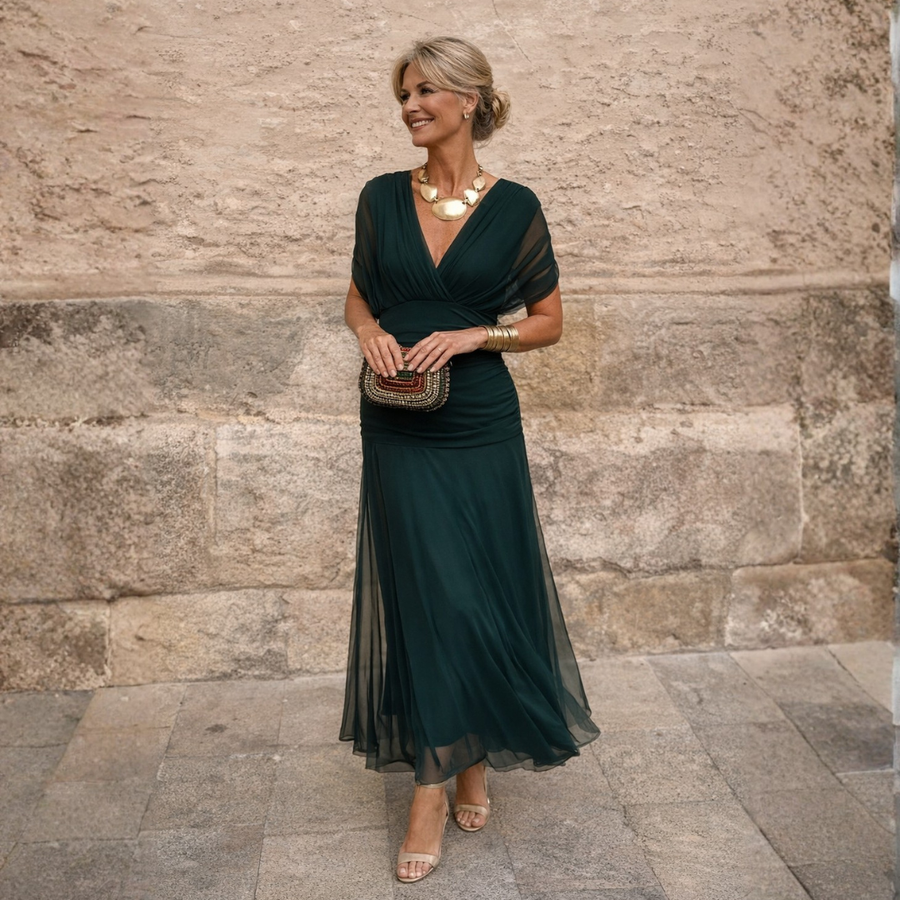 Victoria™ | Classic Wrap-Style Midi Dress