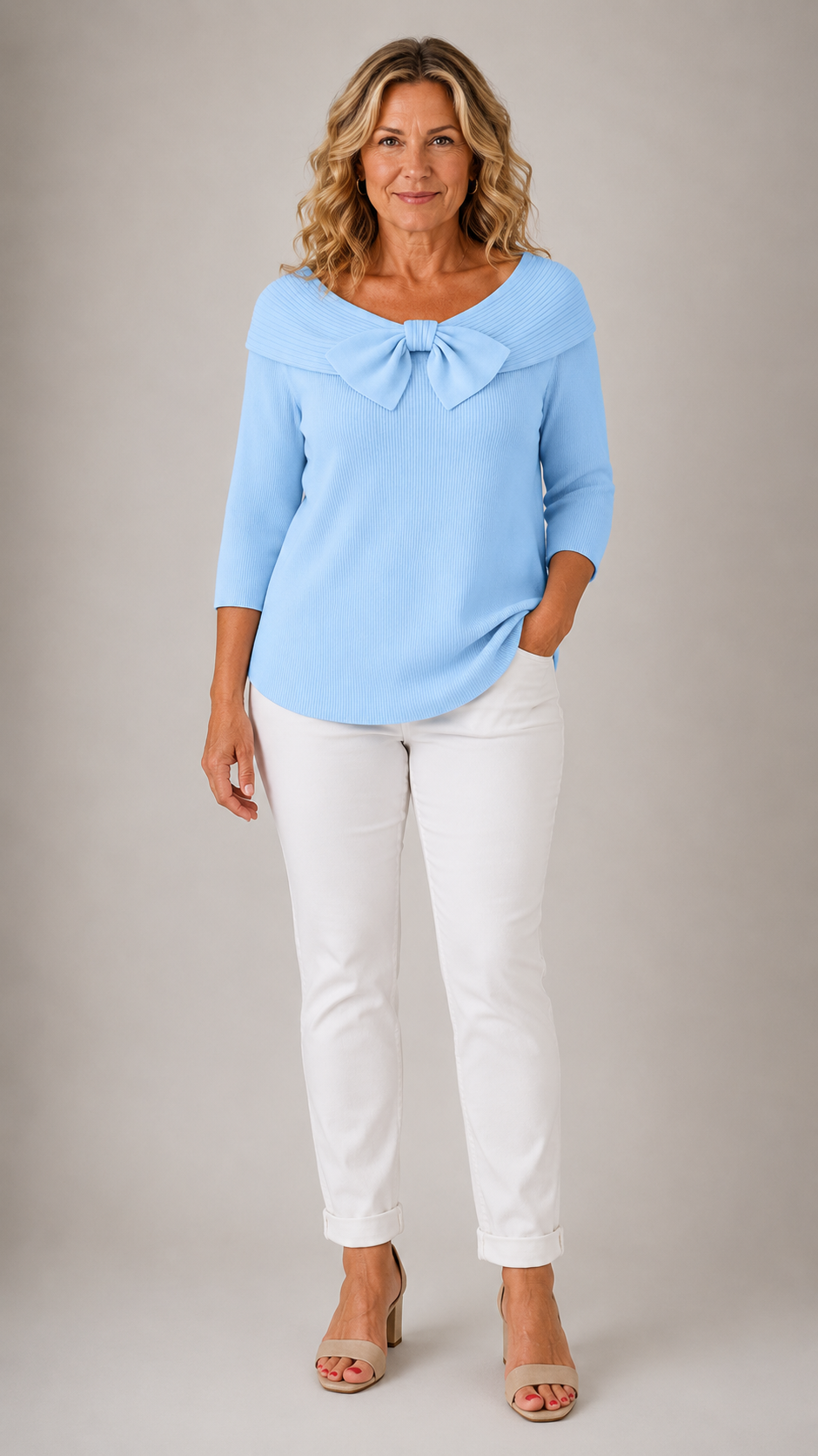 Giana™ | Women's Bow Neck Knit Jumper