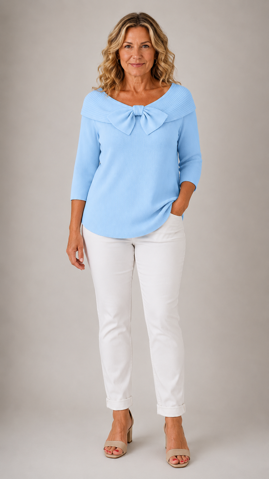 Giana™ | Women's Bow Neck Knit Jumper