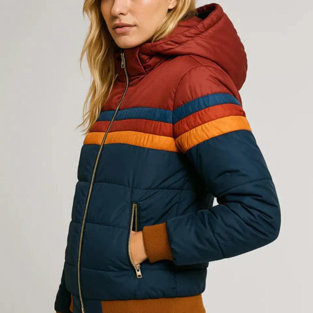 Sierra™ | Retro Stripe Quilted Puffer Jacket