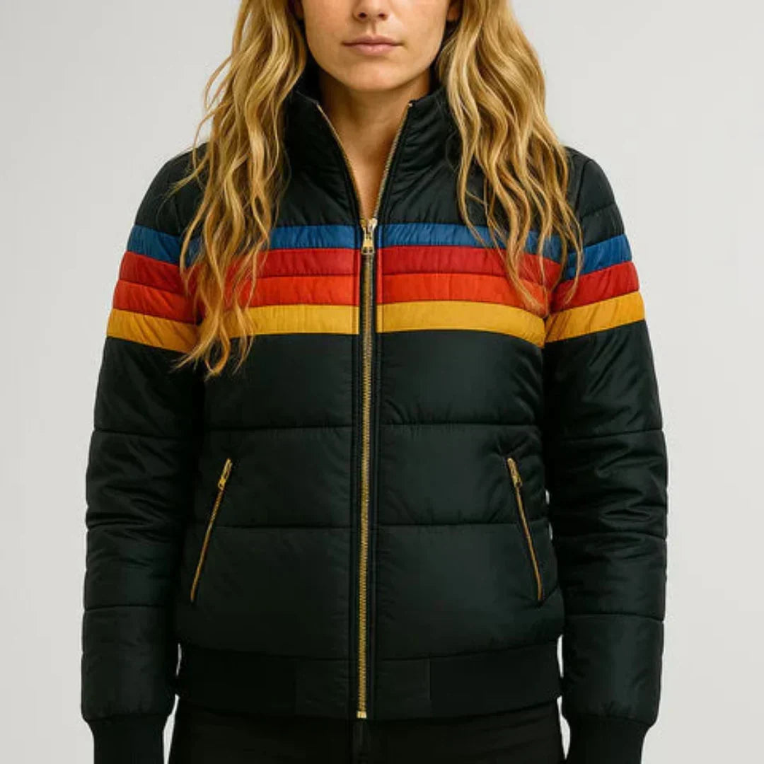 Sierra™ | Retro Stripe Quilted Puffer Jacket