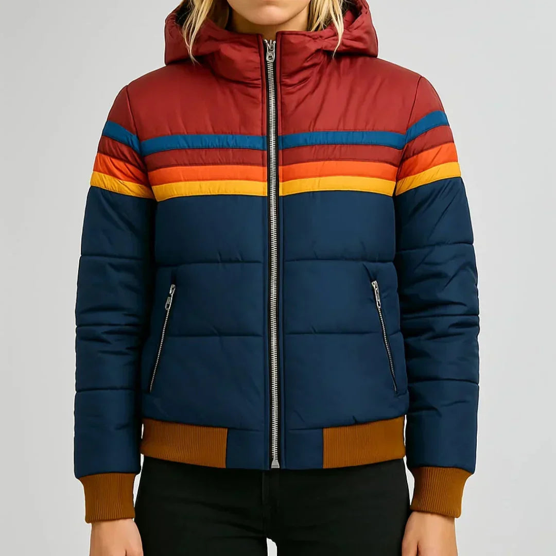 Sierra™ | Retro Stripe Quilted Puffer Jacket