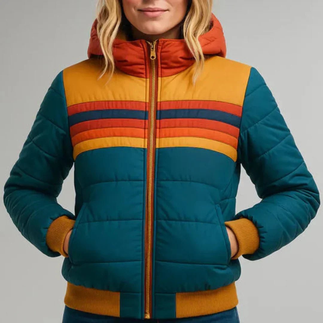 Sierra™ | Retro Stripe Quilted Puffer Jacket
