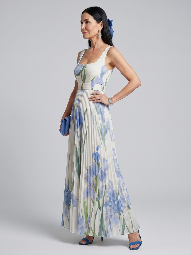 Isadora™ | Pleated Floral Maxi Dress