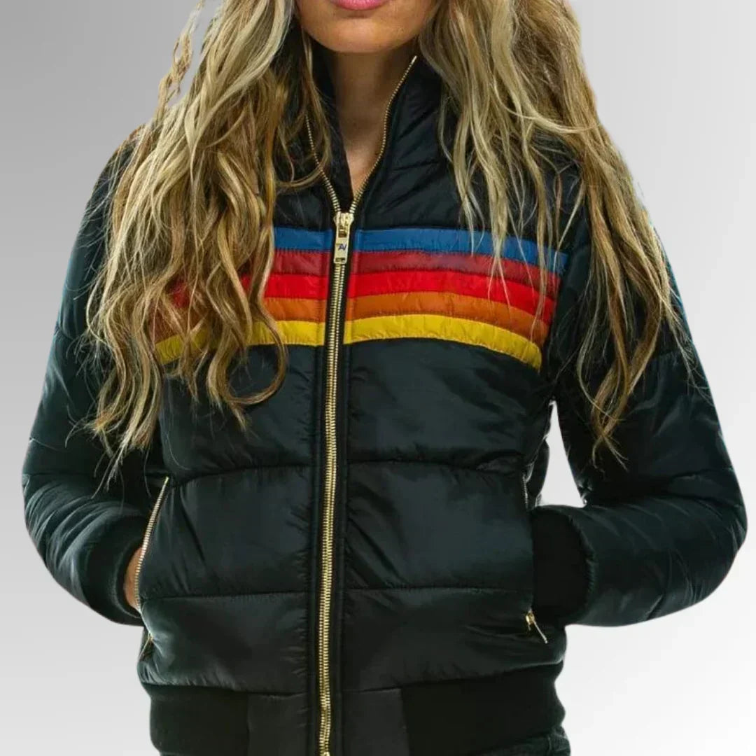 Sierra™ | Retro Stripe Quilted Puffer Jacket