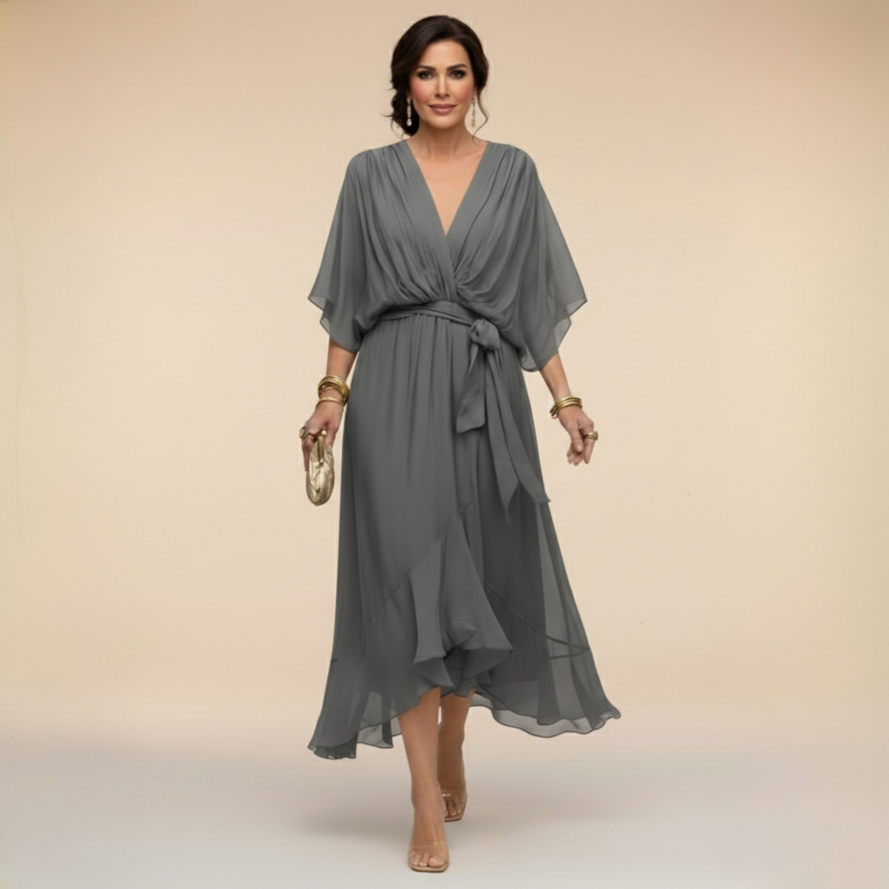 Eliana™ | Flowing Wrap Midi Dress