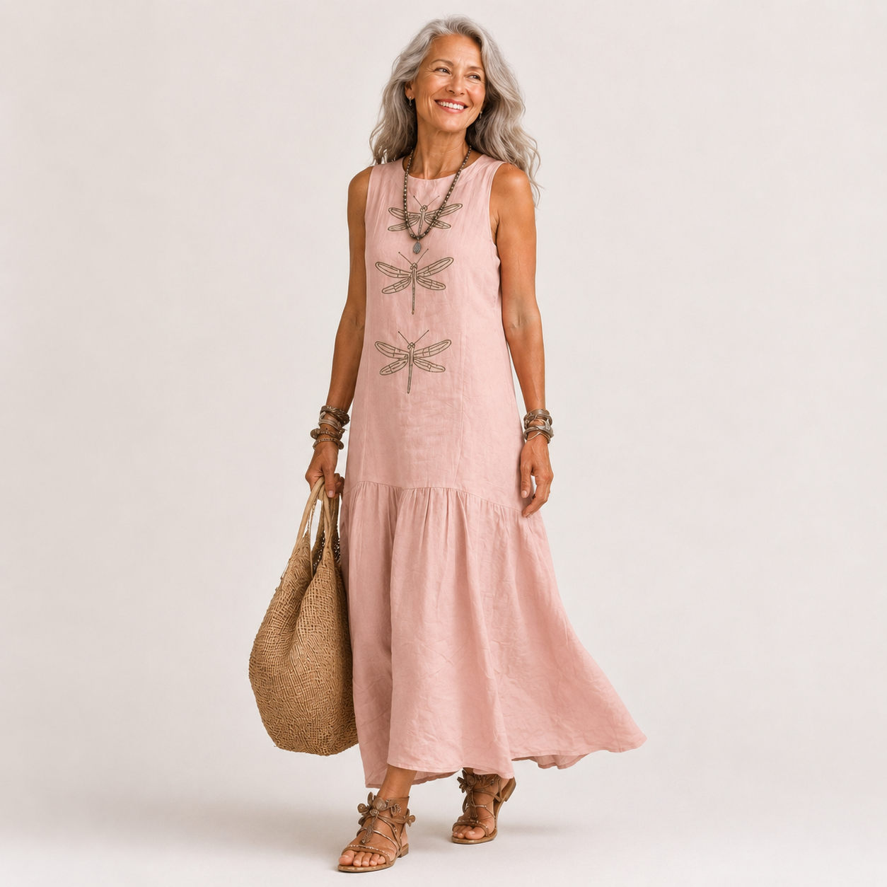 Serena™ | Linen Blend Sleeveless Maxi Dress