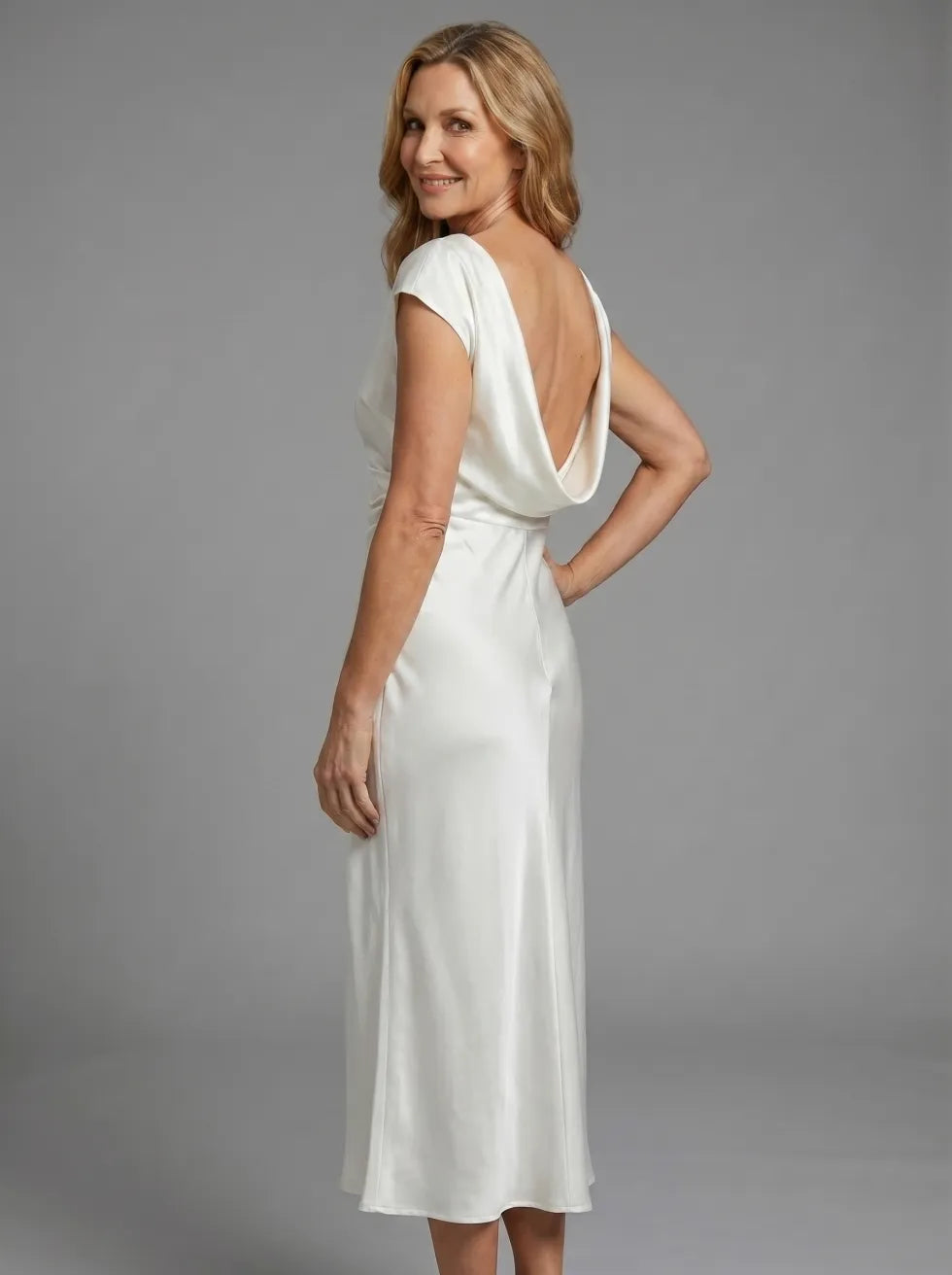 Victoria™ | Elegant Satin Midi Dress