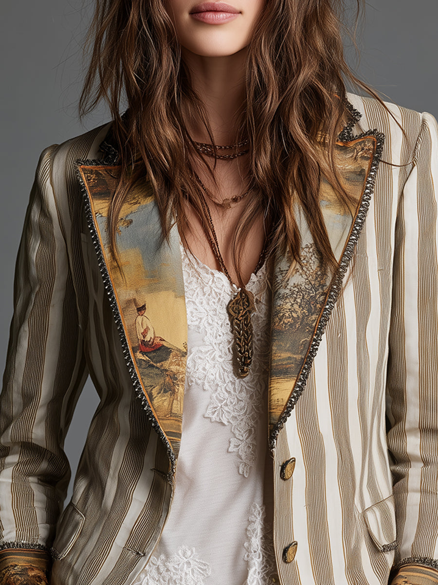 Leandra™ | Boho Heritage Printed Blazer