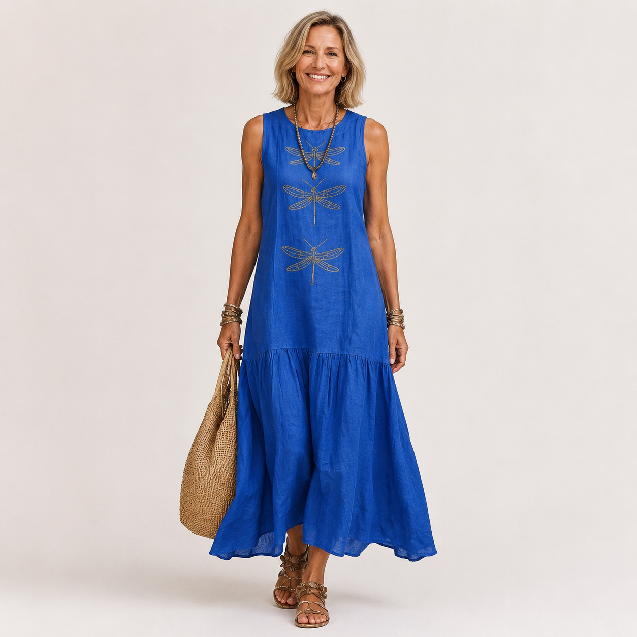 Serena™ | Linen Blend Sleeveless Maxi Dress