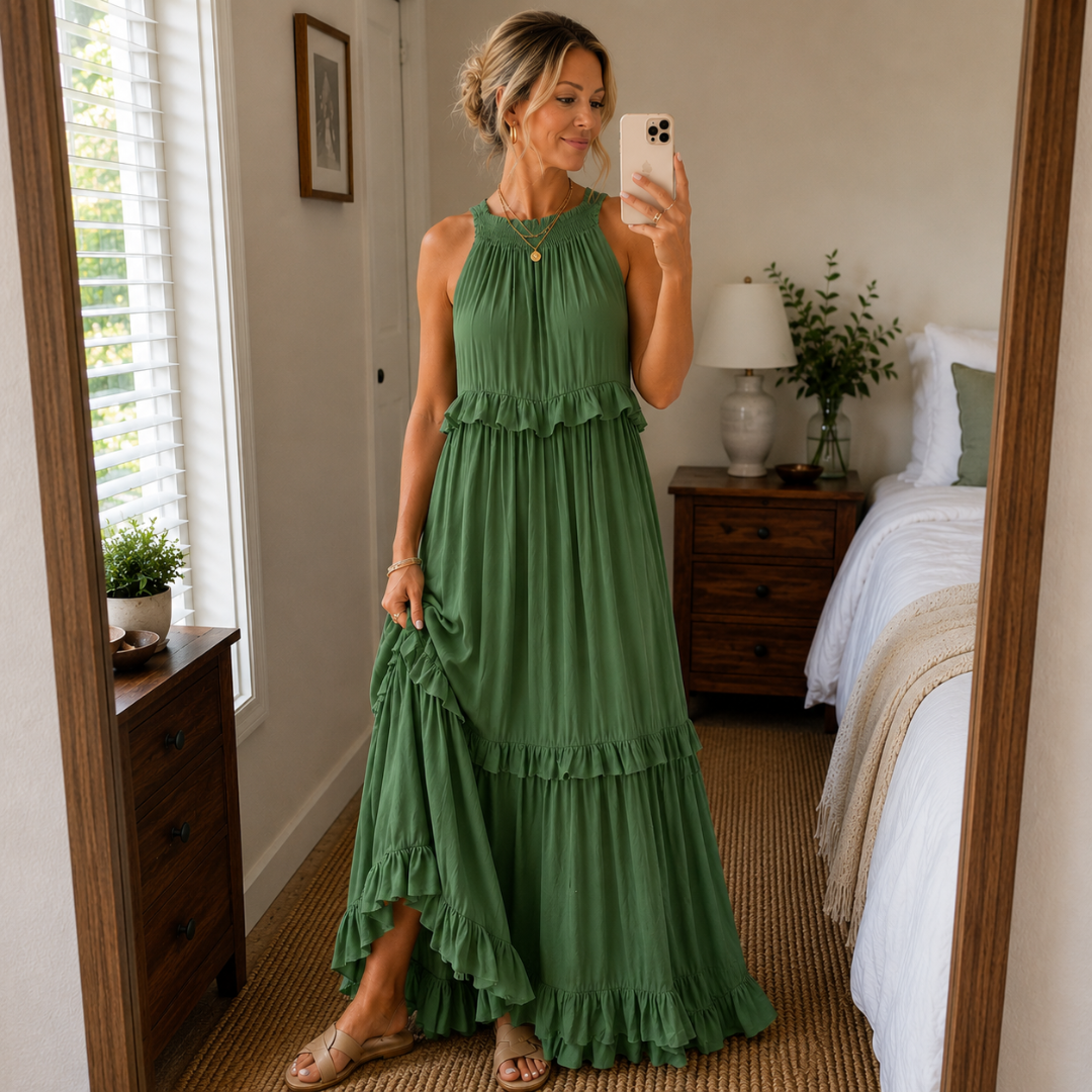 Genevieve™ | Flowing Ruffle Maxi Dress