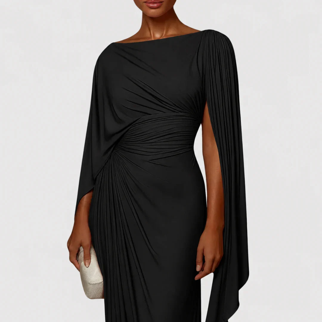 Genevieve™ | Elegant Draped Evening Maxi Dress