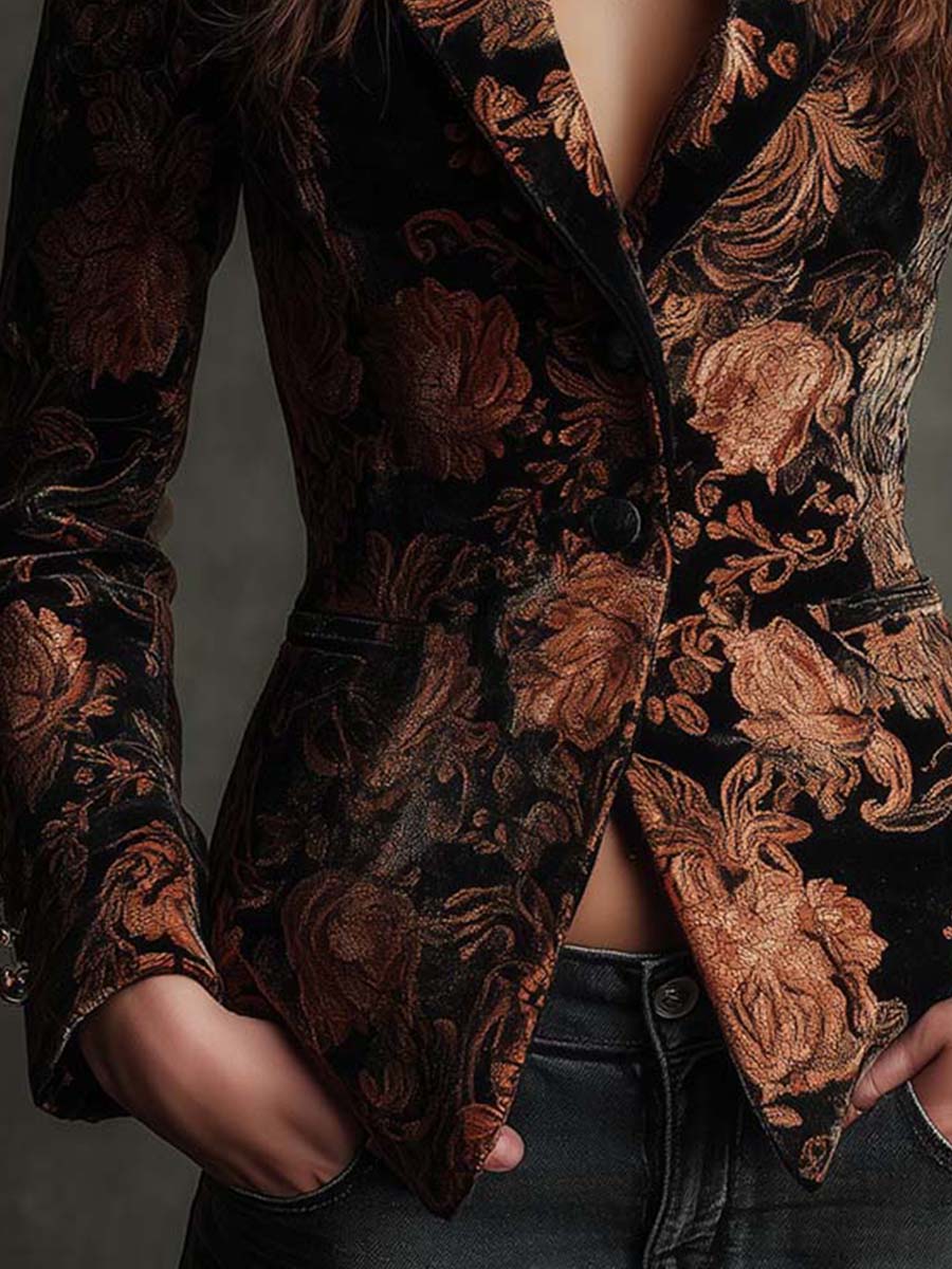 Dakota™ | Baroque Bronze Floral Tailored Blazer