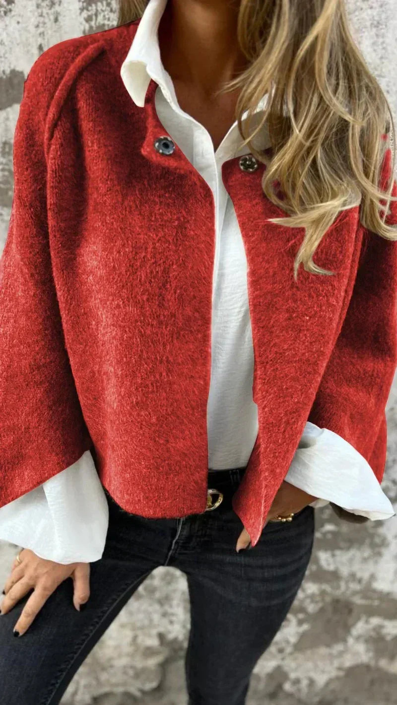 Noella™ | Elegant Cropped Soft Wool-Blend Coat