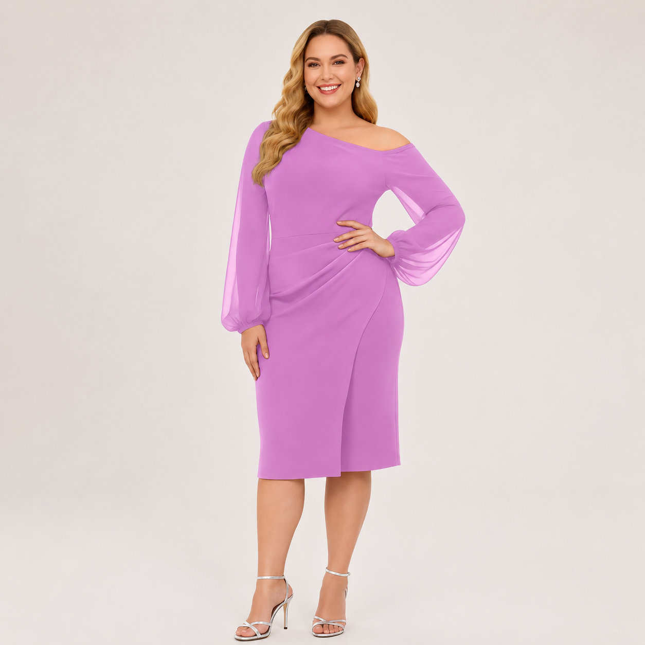 Donna™ | Asymmetric Elegance Midi Dress