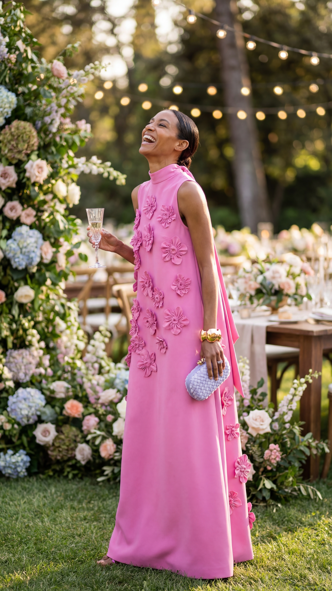 Rosalie™ | Floral Appliqué Elegance Maxi Dress
