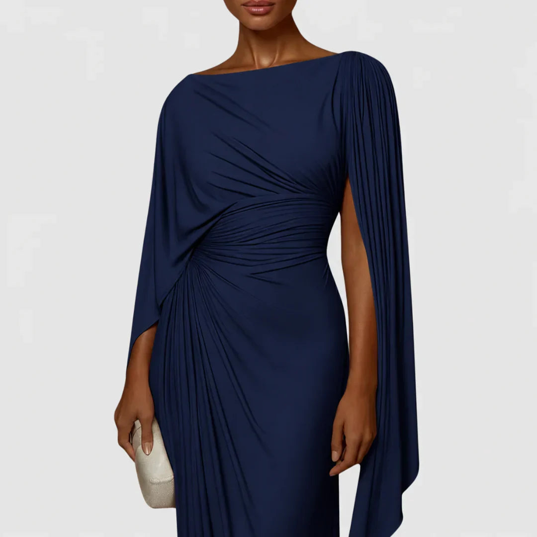 Genevieve™ | Elegant Draped Evening Maxi Dress