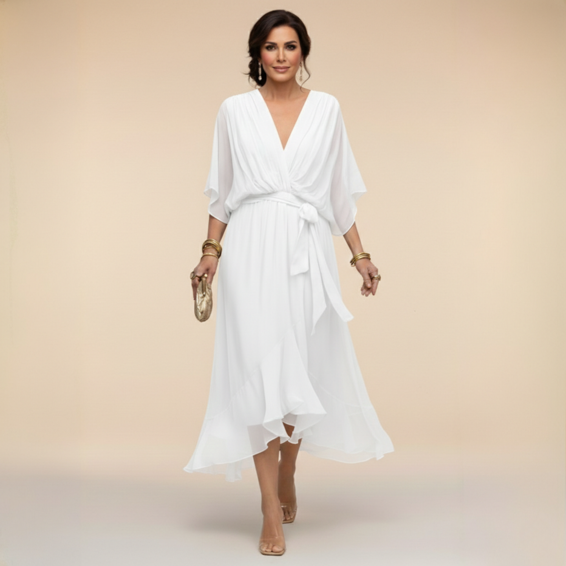 Eliana™ | Flowing Wrap Midi Dress