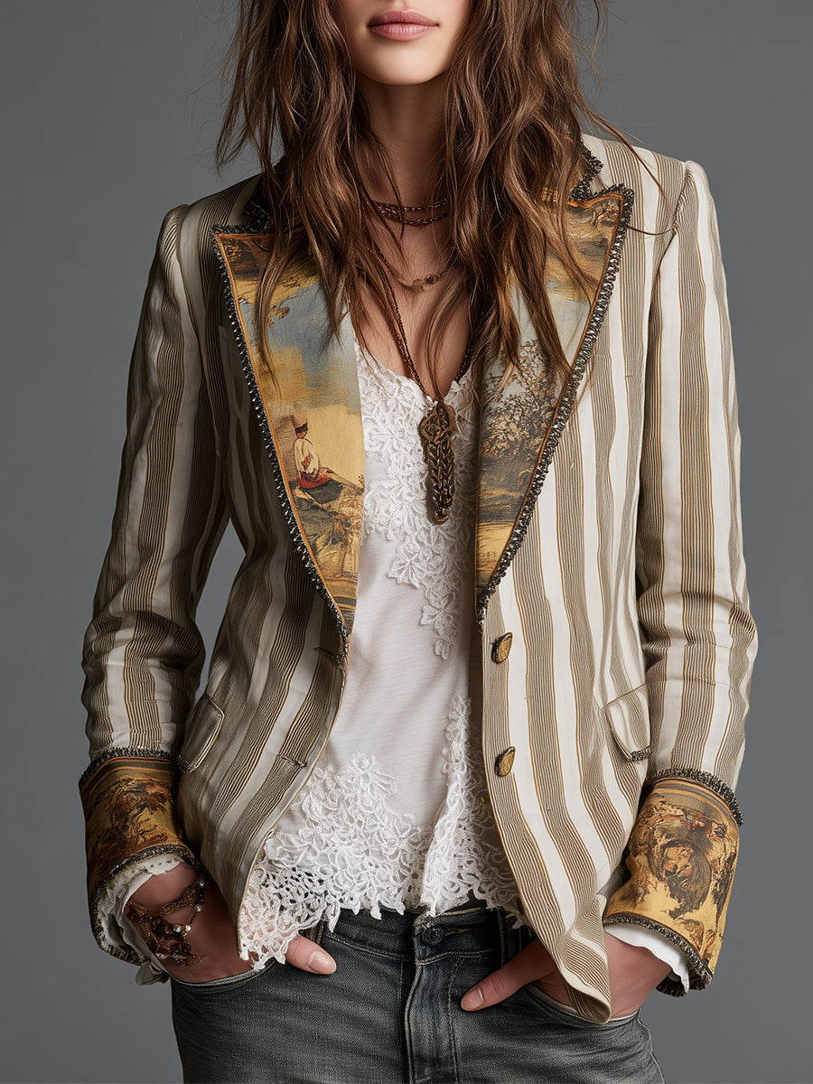 Leandra™ | Boho Heritage Printed Blazer