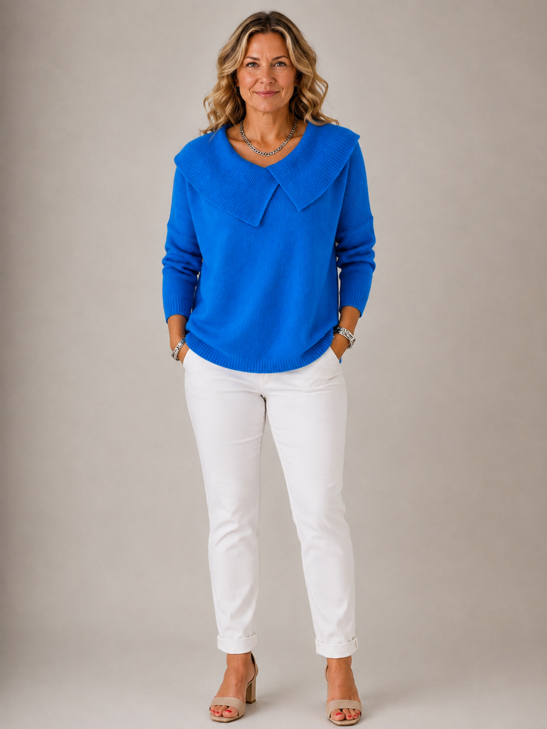 Yareli™ | Women's Oversized Collar Knit Jumper