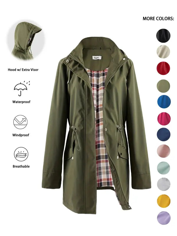 Pringe™ | Drawstring Hooded Longline Trench Coat