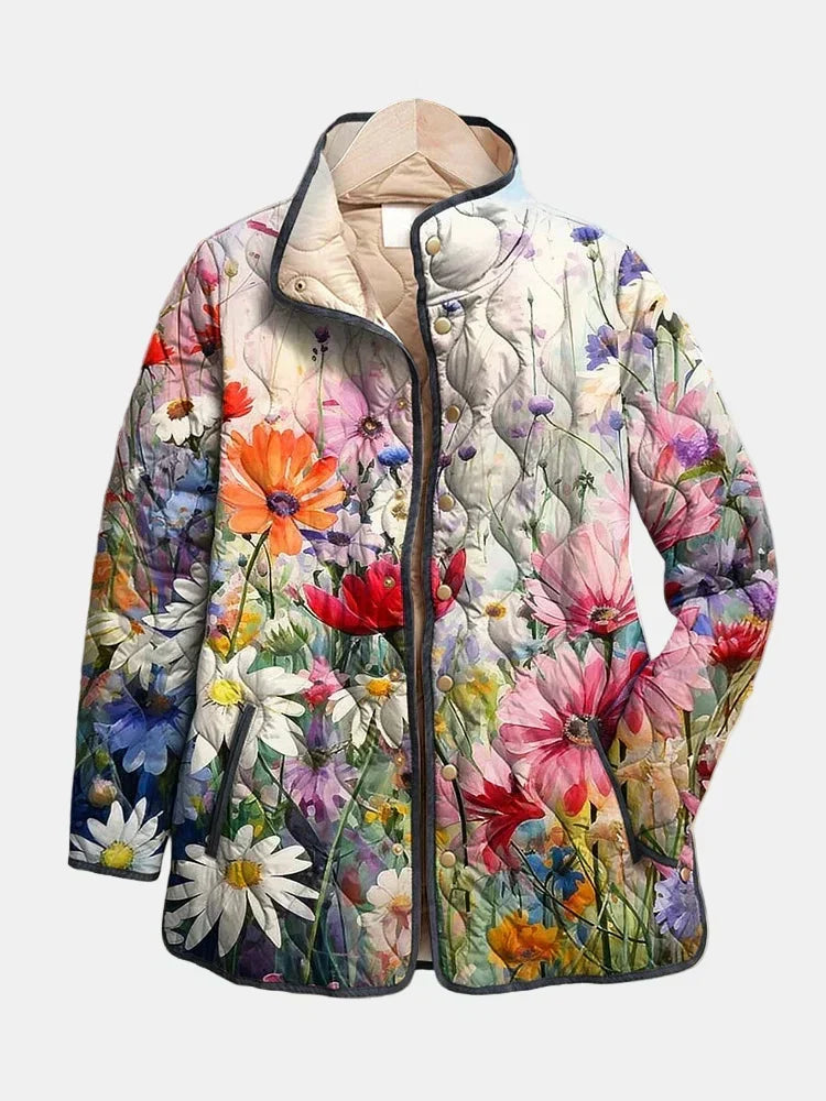 Margaux™ | Wildflower Meadow Quilted Longline Jacket
