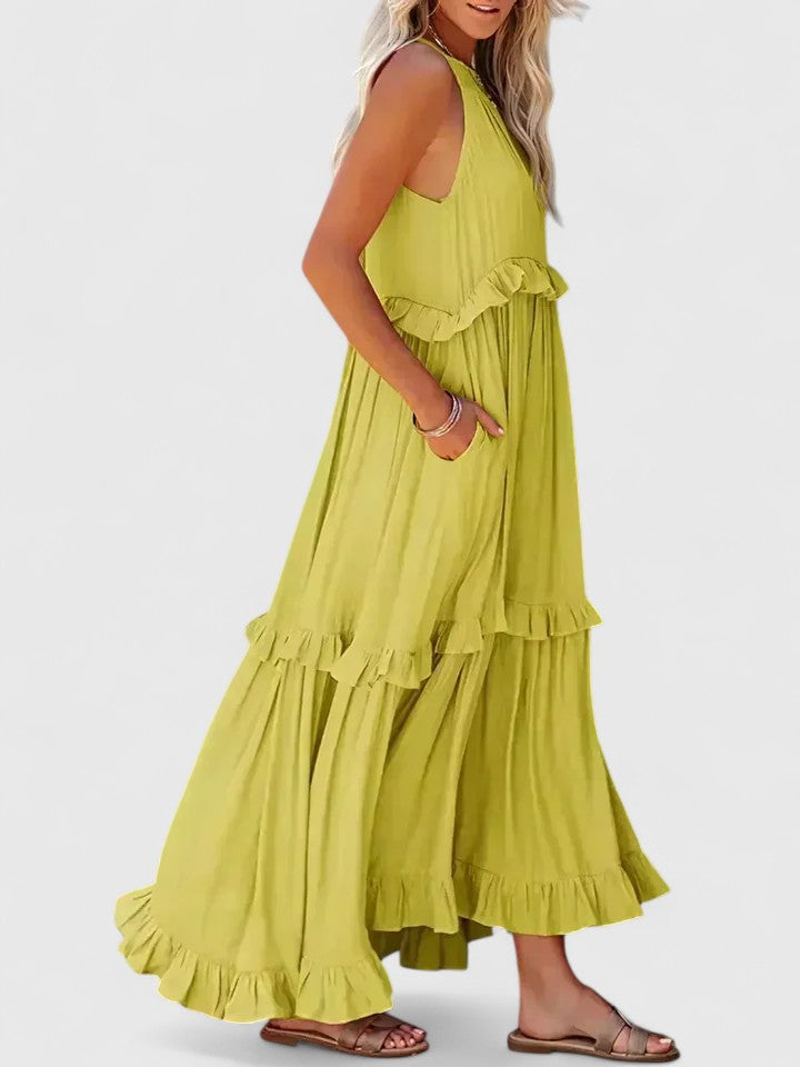 Genevieve™ | Flowing Ruffle Maxi Dress