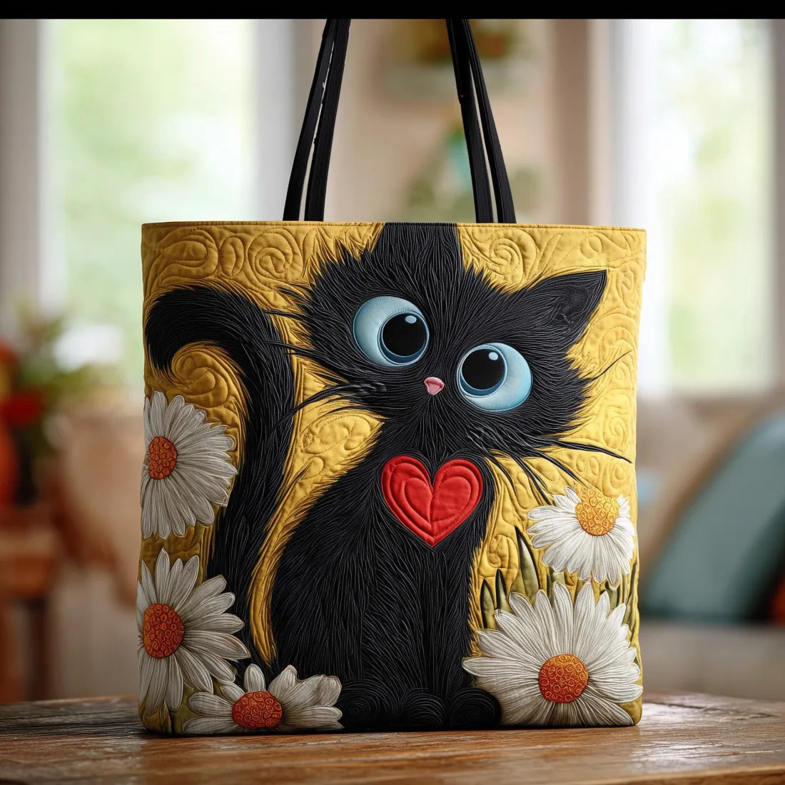 Sack Artisanal - Black Cat and Daisy