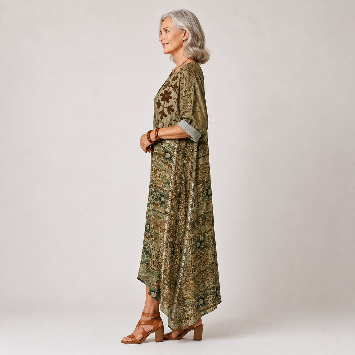 Aleta | Button Front Oversized Pocket Midi Dress