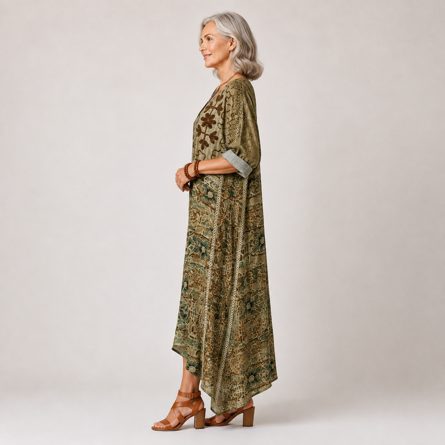 Aleta | Button Front Oversized Pocket Midi Dress