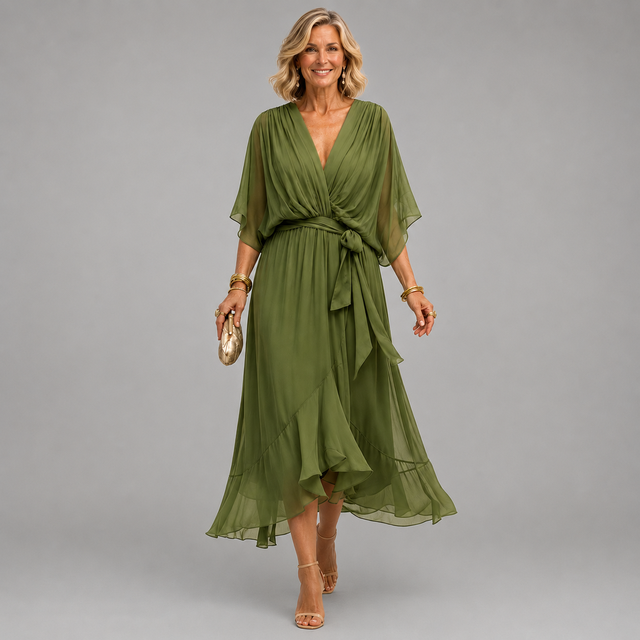 Eliana™ | Flowing Wrap Midi Dress