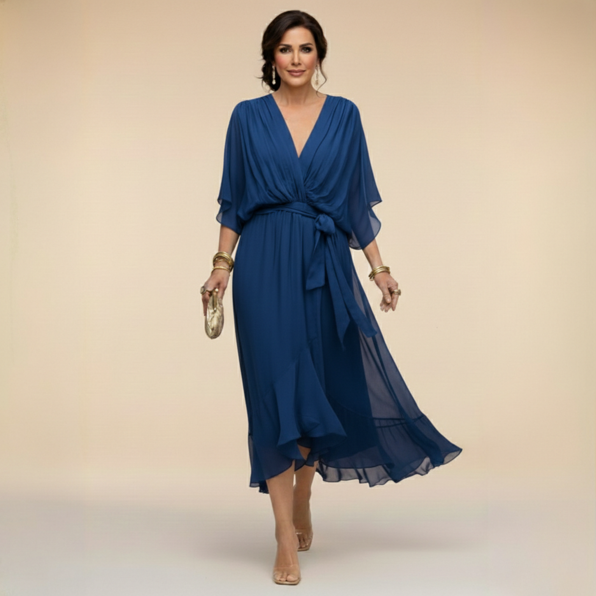 Eliana™ | Flowing Wrap Midi Dress