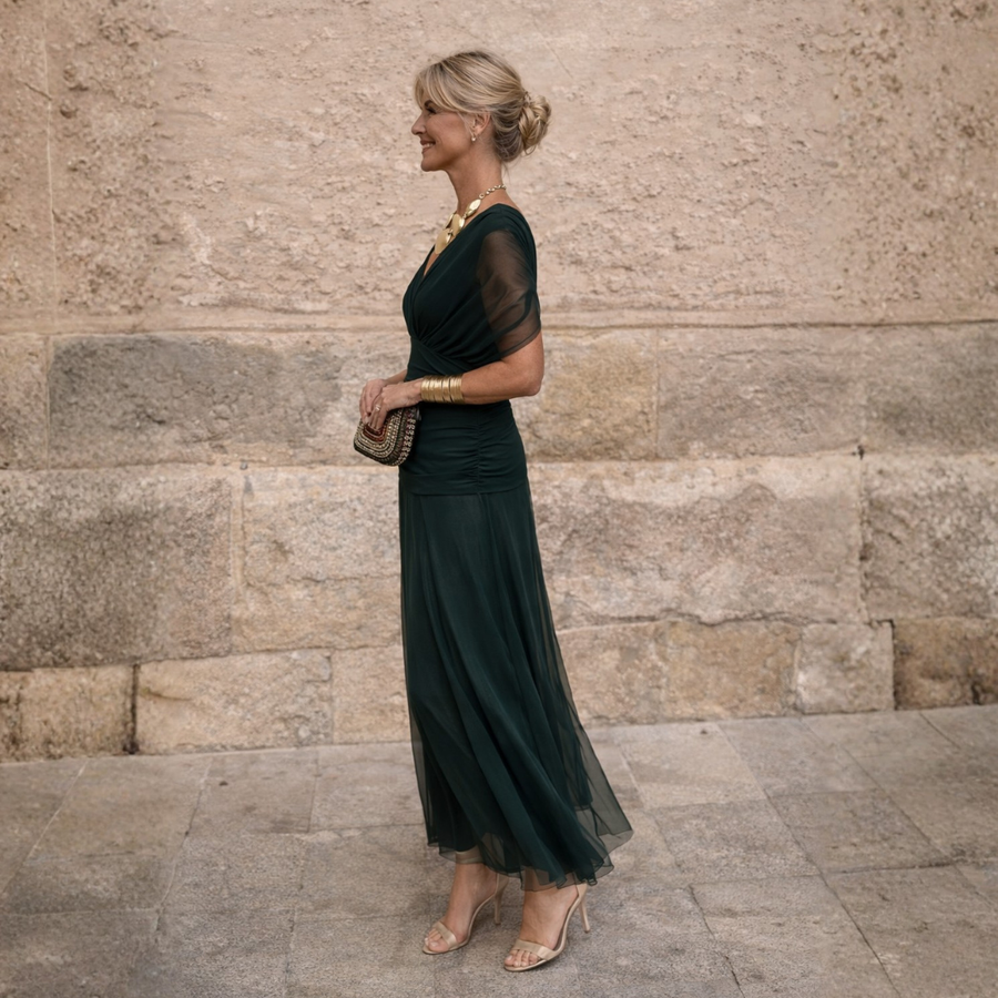 Victoria™ | Classic Wrap-Style Midi Dress