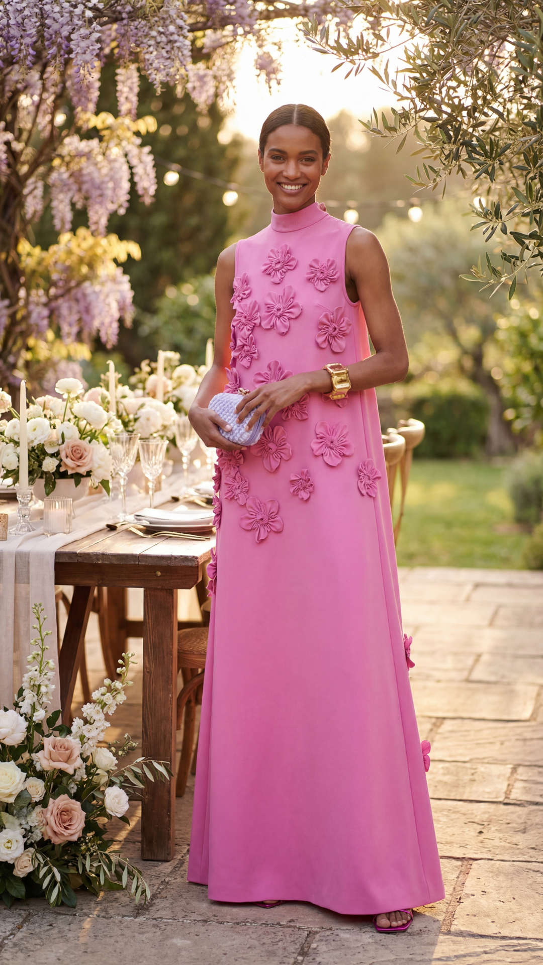 Rosalie™ | Floral Appliqué Elegance Maxi Dress