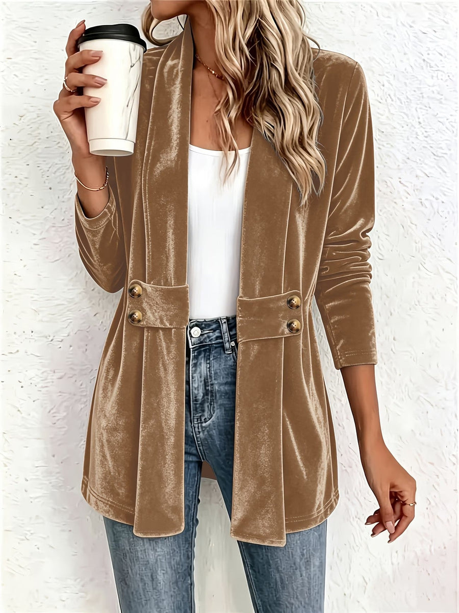 Sutton™ | Caramel Velvet Tailored Cardigan