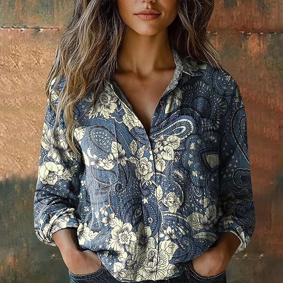 Lovisa™ | Midnight Garden Paisley Button-Down Blouse