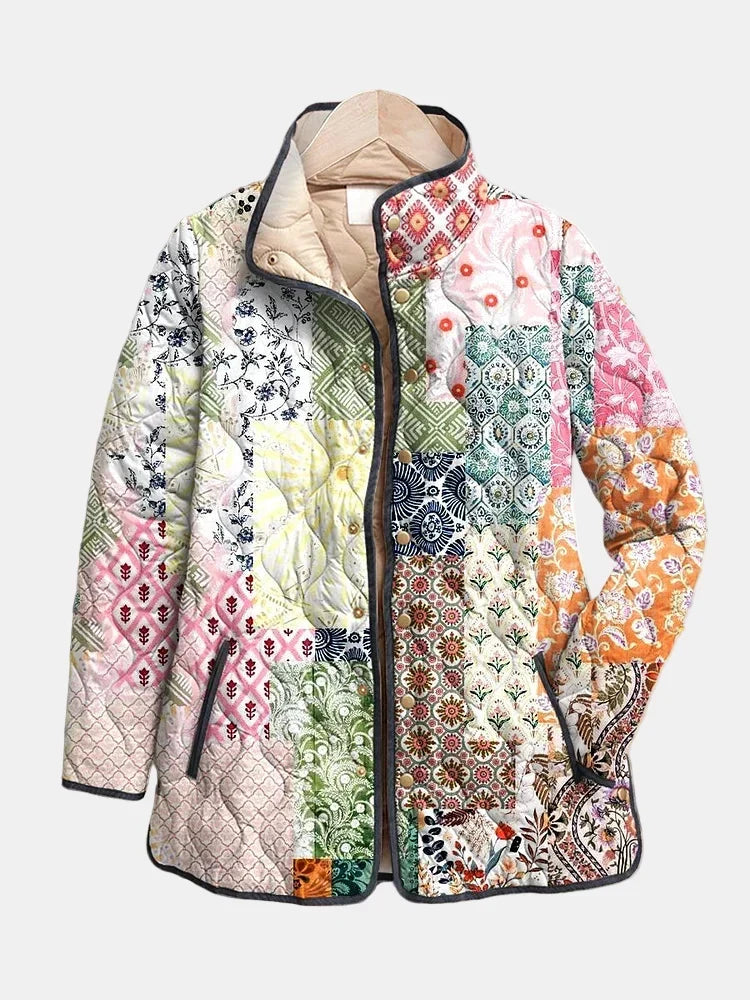 Millie™ | Patchwork Botanical Quilted Longline Jacket