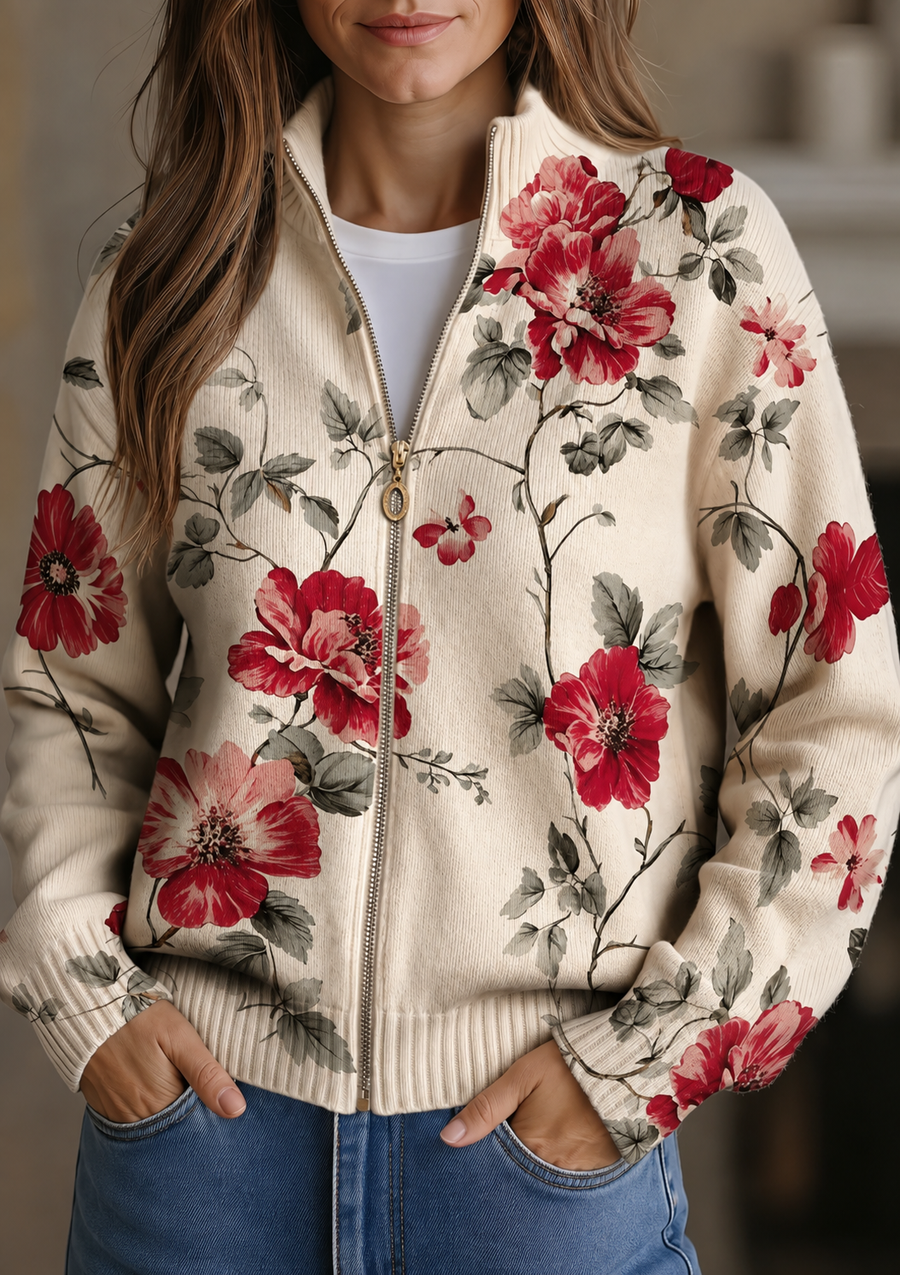 Dahlia™ | English Rose Floral Cardigan