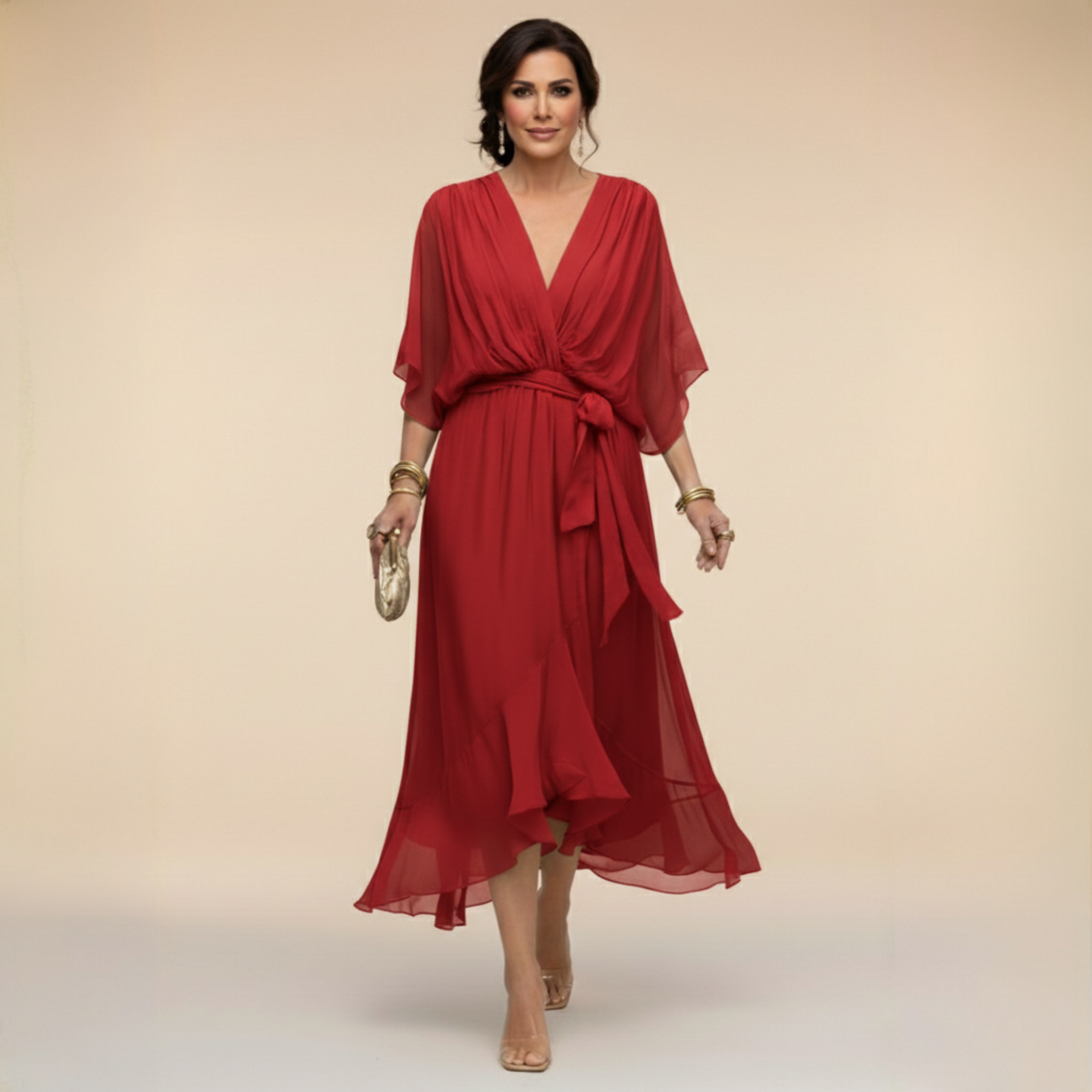 Eliana™ | Flowing Wrap Midi Dress