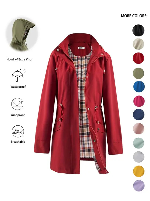 Pringe™ | Drawstring Hooded Longline Trench Coat
