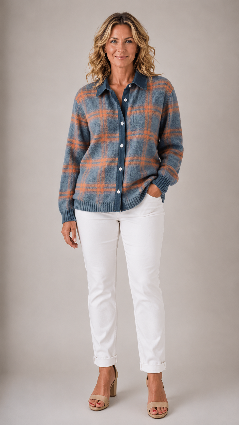 Haley™ | Women's Plaid Knit Cardigan