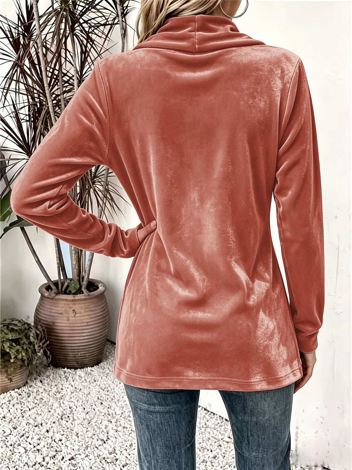 Sienna™ | Velvet Button-Tab Longline Cardigan