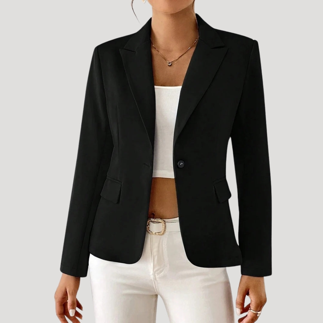 Mila™ | Classic One-Button Tailored Blazer