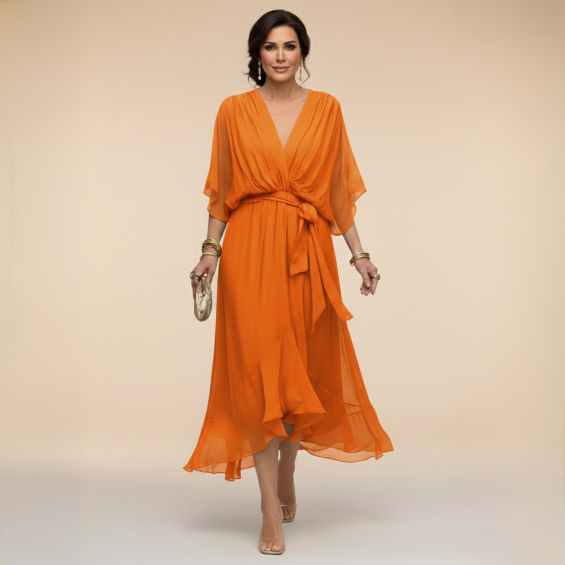 Eliana™ | Flowing Wrap Midi Dress