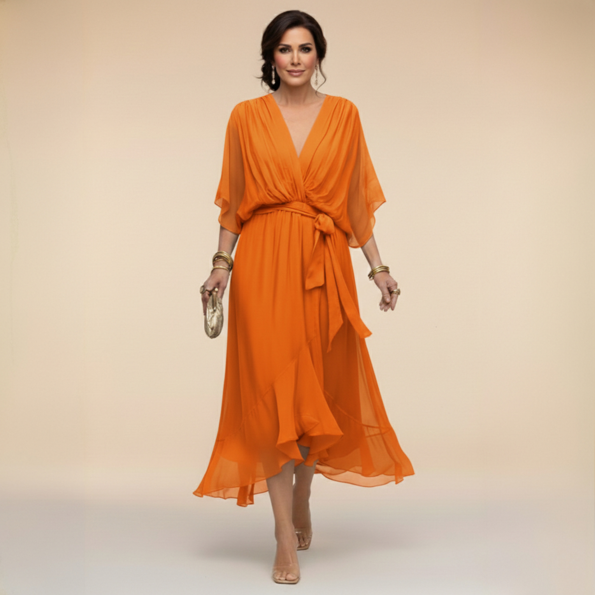 Eliana™ | Flowing Wrap Midi Dress