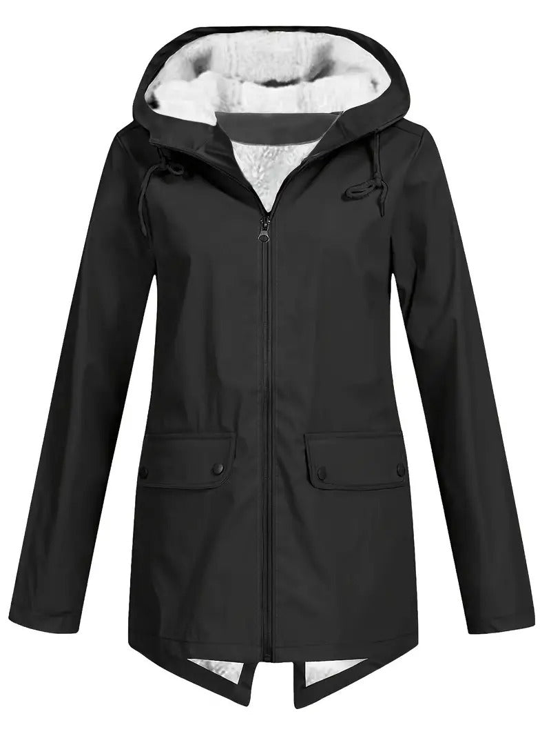 Amelia™ | Fleece-Lined Hooded Zip Jacket