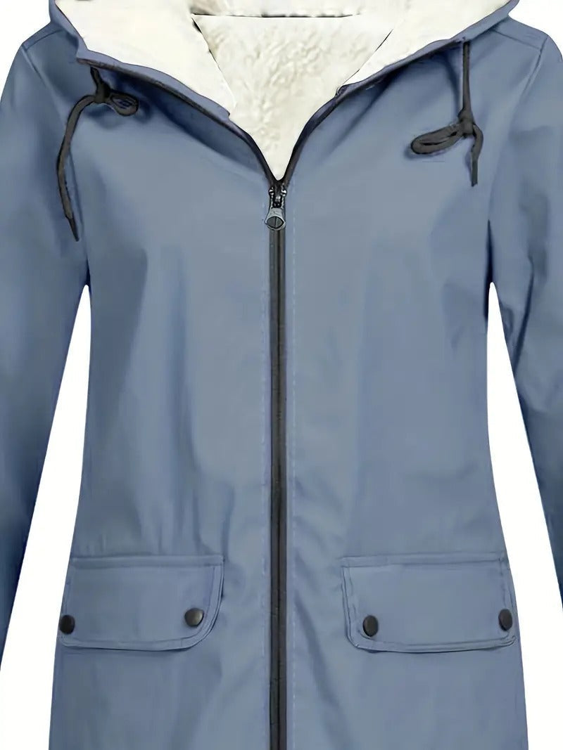 Amelia™ | Fleece-Lined Hooded Zip Jacket