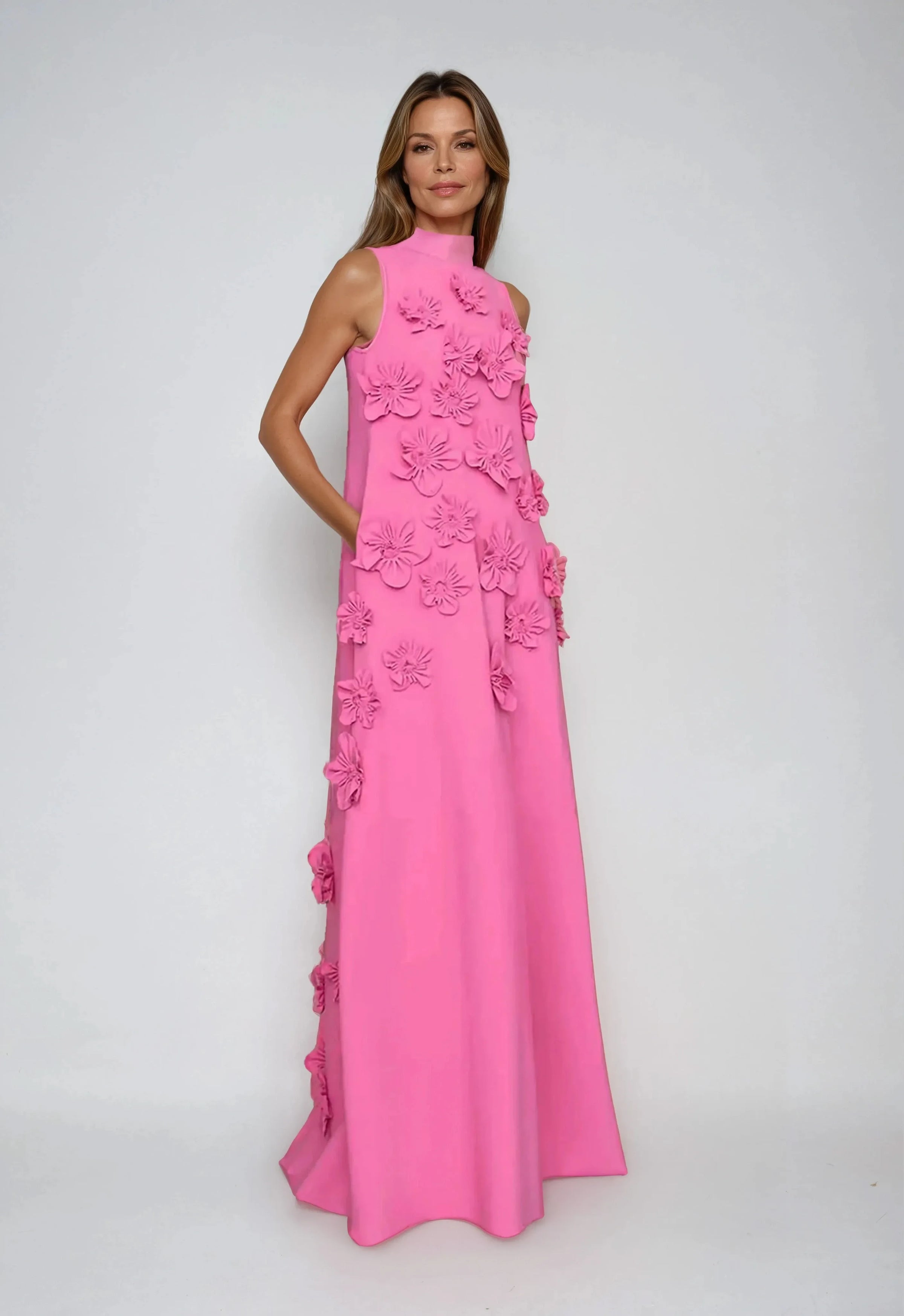 Rosalie™ | Floral Appliqué Elegance Maxi Dress